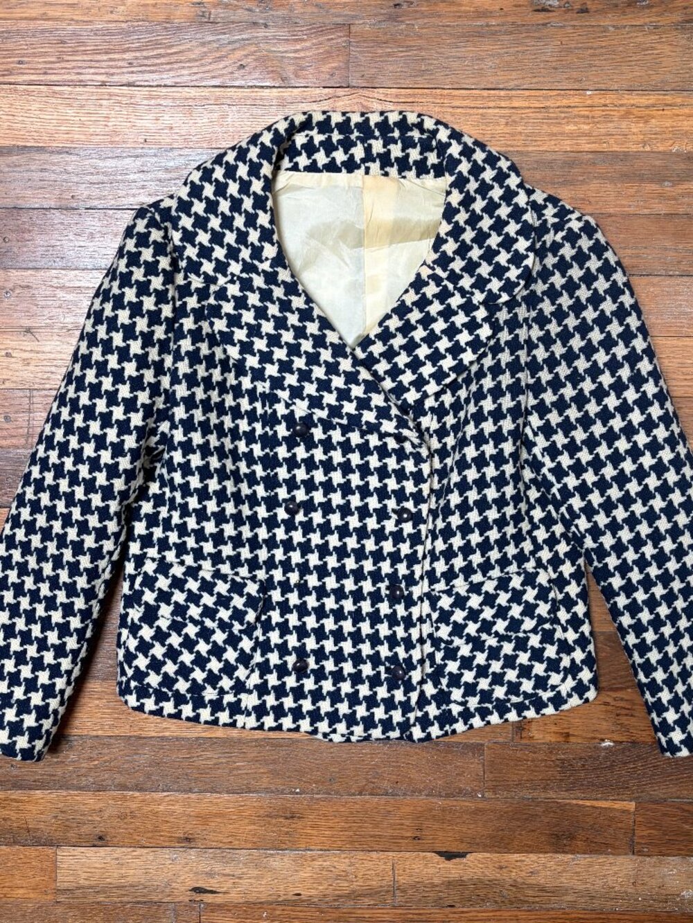 Vintage Women's Houndstooth Jacket Blazer Size XL